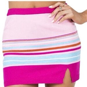 Princess Polly Willa Knit Stripes Mini Skirt Size 4